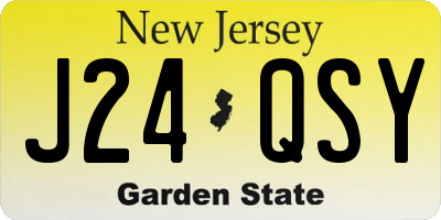 NJ license plate J24QSY