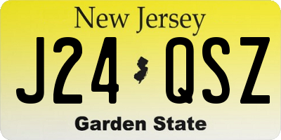 NJ license plate J24QSZ