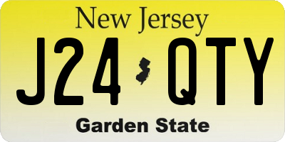 NJ license plate J24QTY