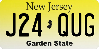 NJ license plate J24QUG