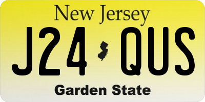NJ license plate J24QUS