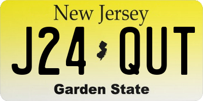 NJ license plate J24QUT