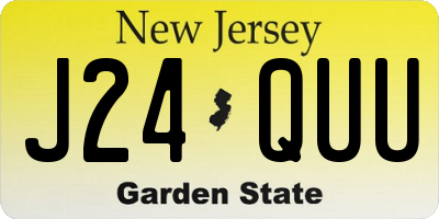 NJ license plate J24QUU