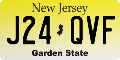 NJ license plate J24QVF