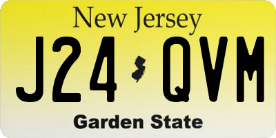 NJ license plate J24QVM