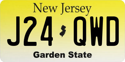 NJ license plate J24QWD