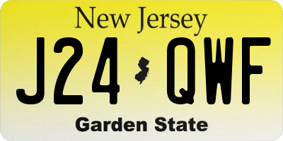 NJ license plate J24QWF