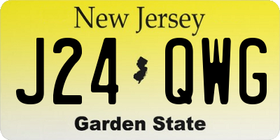 NJ license plate J24QWG
