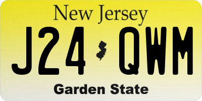 NJ license plate J24QWM