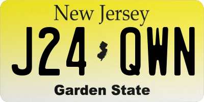 NJ license plate J24QWN