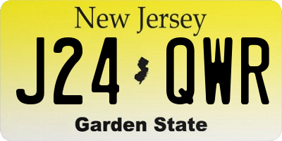 NJ license plate J24QWR