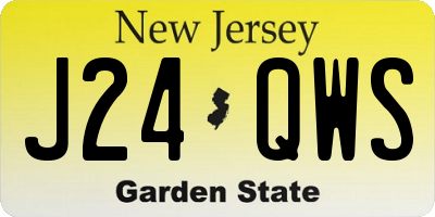 NJ license plate J24QWS