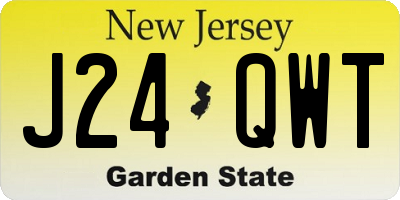 NJ license plate J24QWT