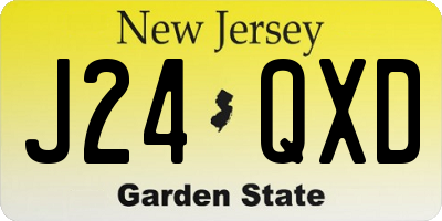 NJ license plate J24QXD