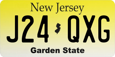 NJ license plate J24QXG