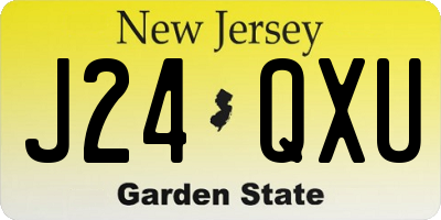 NJ license plate J24QXU