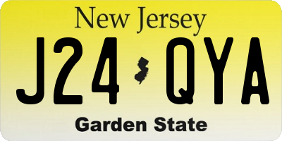 NJ license plate J24QYA