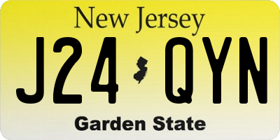 NJ license plate J24QYN