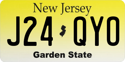 NJ license plate J24QYO