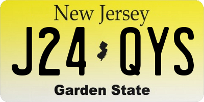 NJ license plate J24QYS
