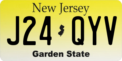 NJ license plate J24QYV
