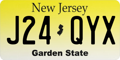 NJ license plate J24QYX