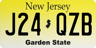 NJ license plate J24QZB