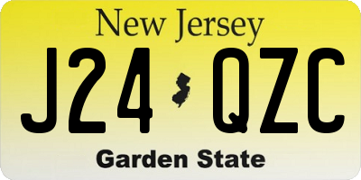 NJ license plate J24QZC