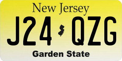 NJ license plate J24QZG