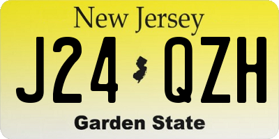 NJ license plate J24QZH