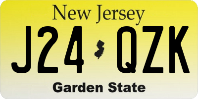 NJ license plate J24QZK