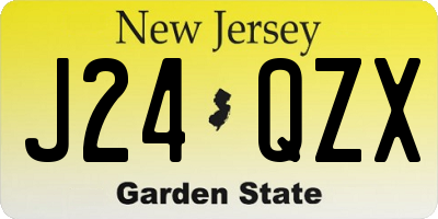 NJ license plate J24QZX