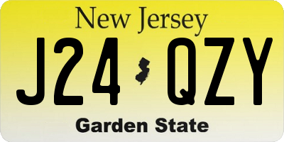 NJ license plate J24QZY
