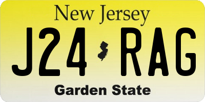 NJ license plate J24RAG