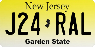 NJ license plate J24RAL