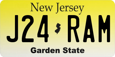 NJ license plate J24RAM
