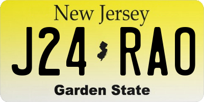 NJ license plate J24RAO