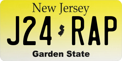 NJ license plate J24RAP
