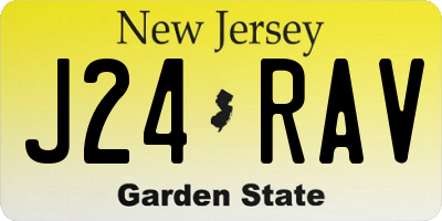 NJ license plate J24RAV