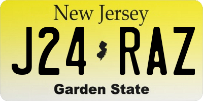 NJ license plate J24RAZ