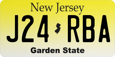 NJ license plate J24RBA