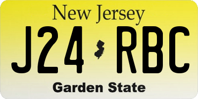 NJ license plate J24RBC