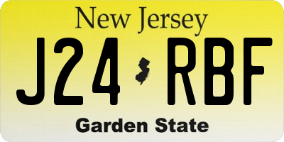 NJ license plate J24RBF