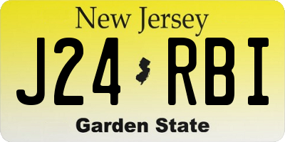 NJ license plate J24RBI