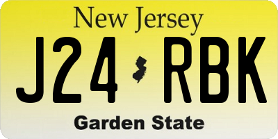 NJ license plate J24RBK