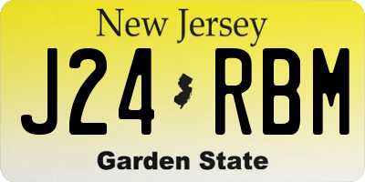 NJ license plate J24RBM