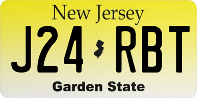 NJ license plate J24RBT