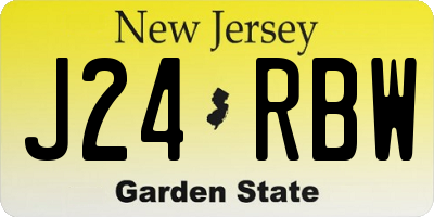 NJ license plate J24RBW