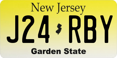 NJ license plate J24RBY