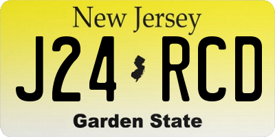 NJ license plate J24RCD